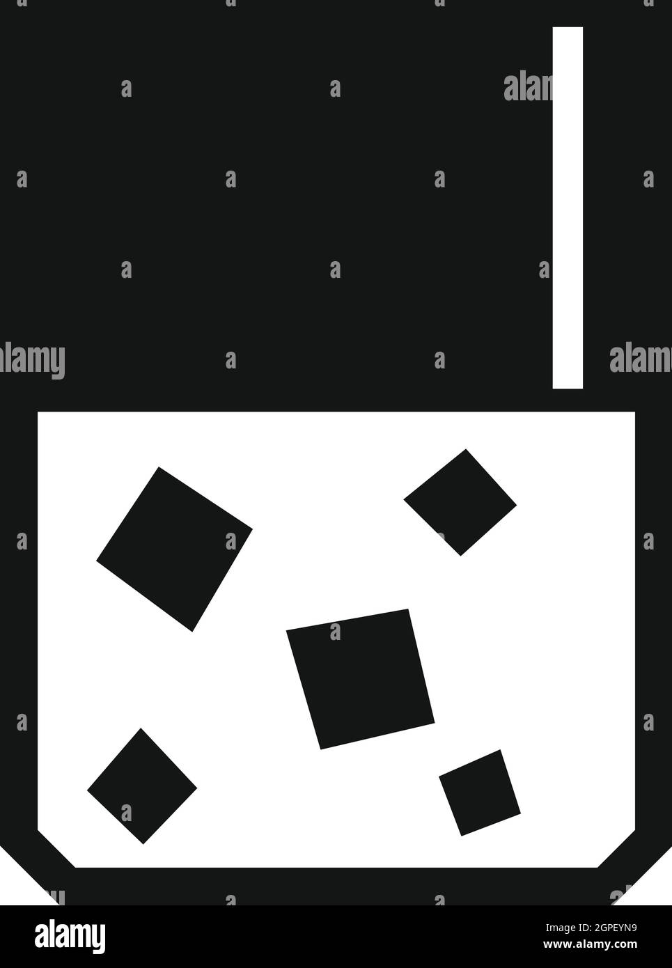 Bicchiere di whiskey e ice icona, stile semplice Illustrazione Vettoriale