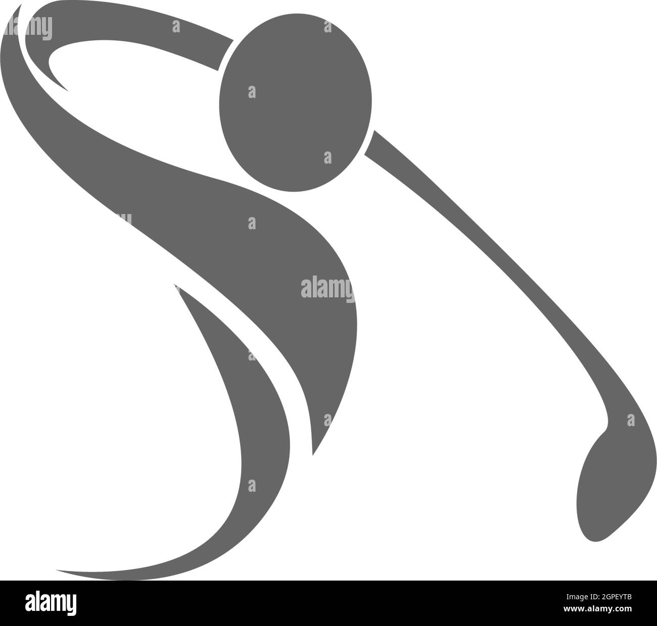 Illustrazione creativa del disegno del modello dell'icona del logo di golf Illustrazione Vettoriale