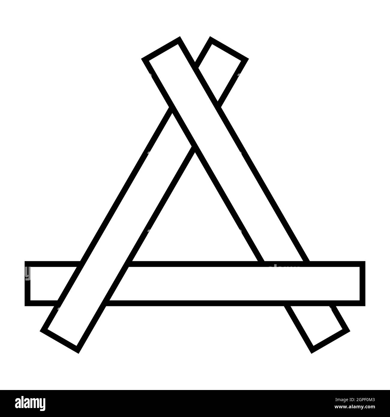 Triangolo di tavole logo riparazione da e costruzione Illustrazione Vettoriale