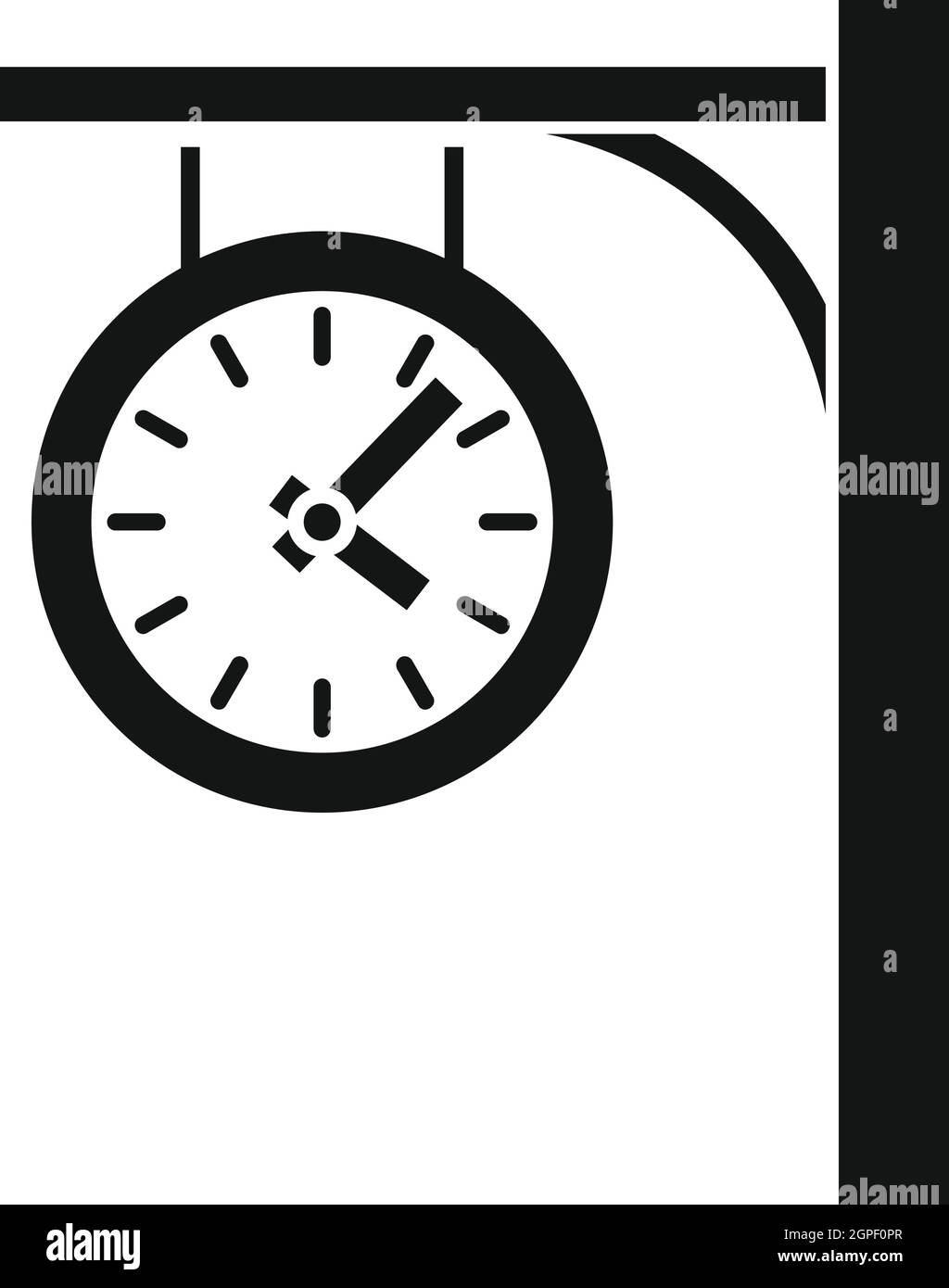 Stazione icona orologio, stile semplice Illustrazione Vettoriale