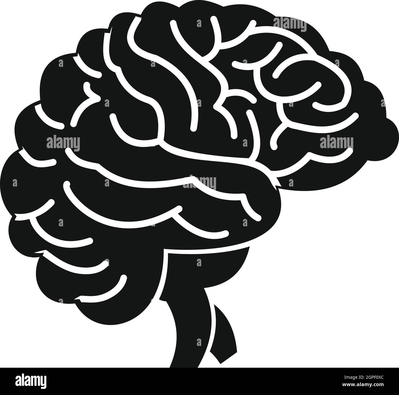 Icona del cervello, stile semplice Illustrazione Vettoriale