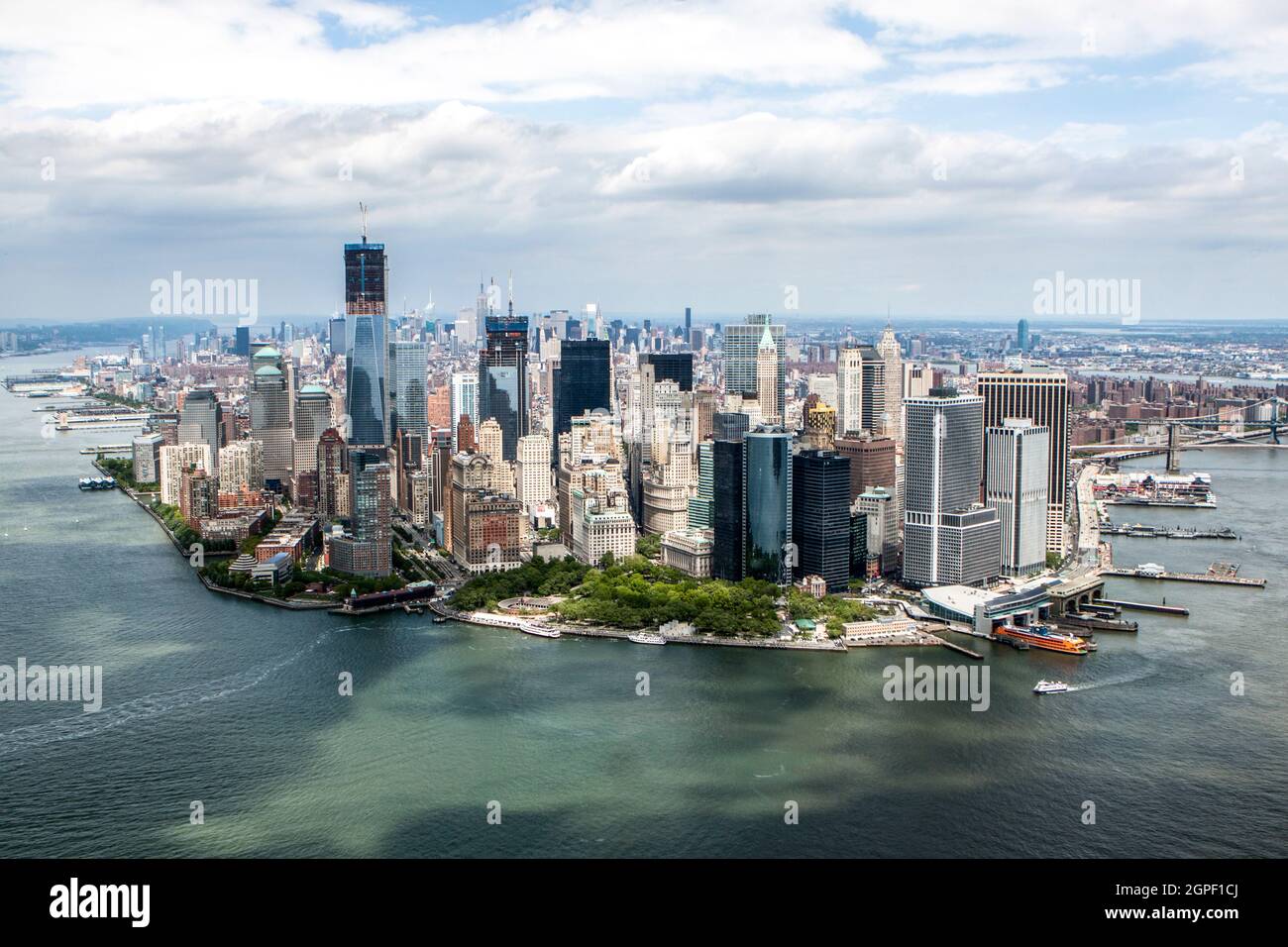 Vista aerea di Manhattan, New York City, NY USA Foto Stock