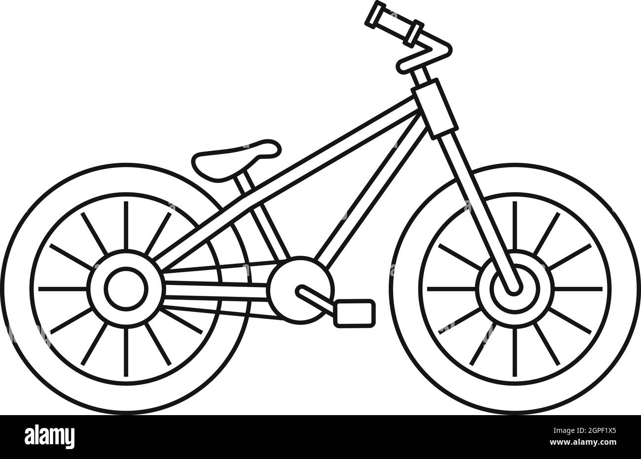 Icona di bicicletta, stile contorno Illustrazione Vettoriale