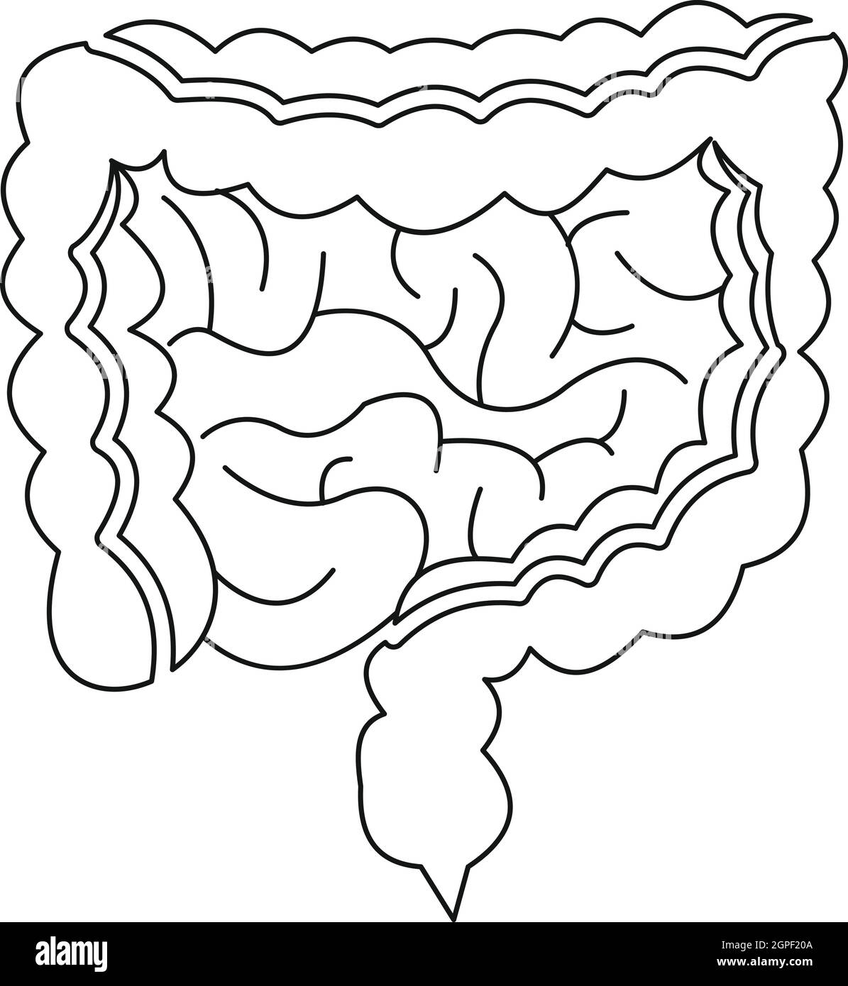 Intestini icona, stile contorno Illustrazione Vettoriale