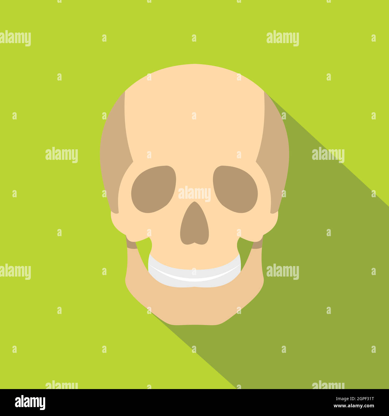 Icona Skull, stile piatto Illustrazione Vettoriale