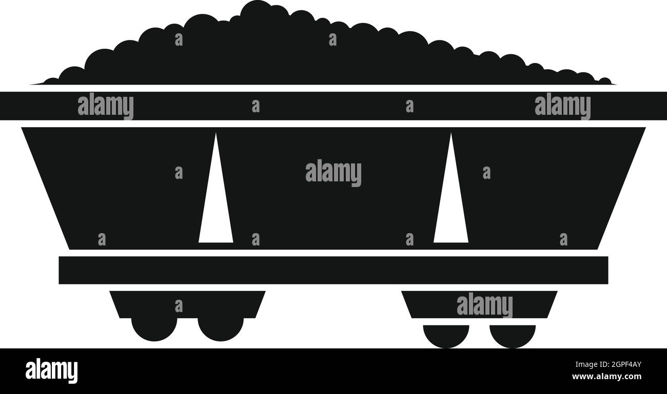 Carbone icona carrello, stile semplice Illustrazione Vettoriale