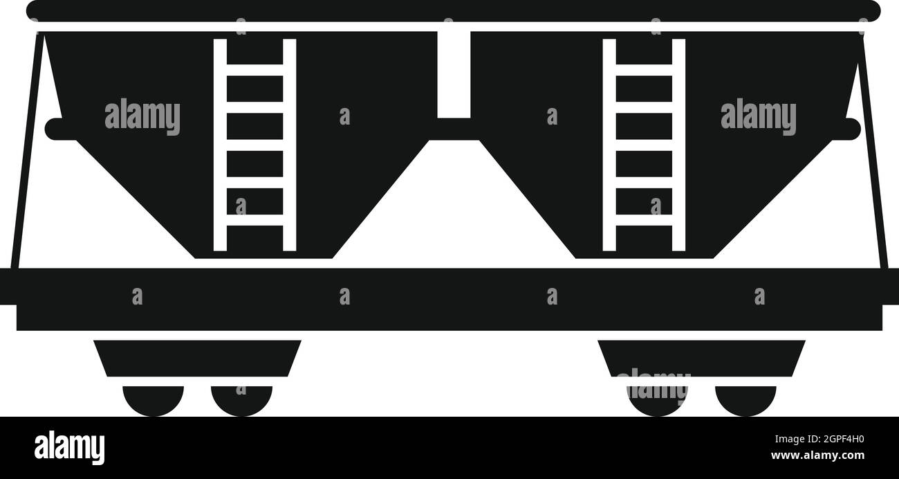 Il trasporto merci ferroviario icona auto, stile semplice Illustrazione Vettoriale