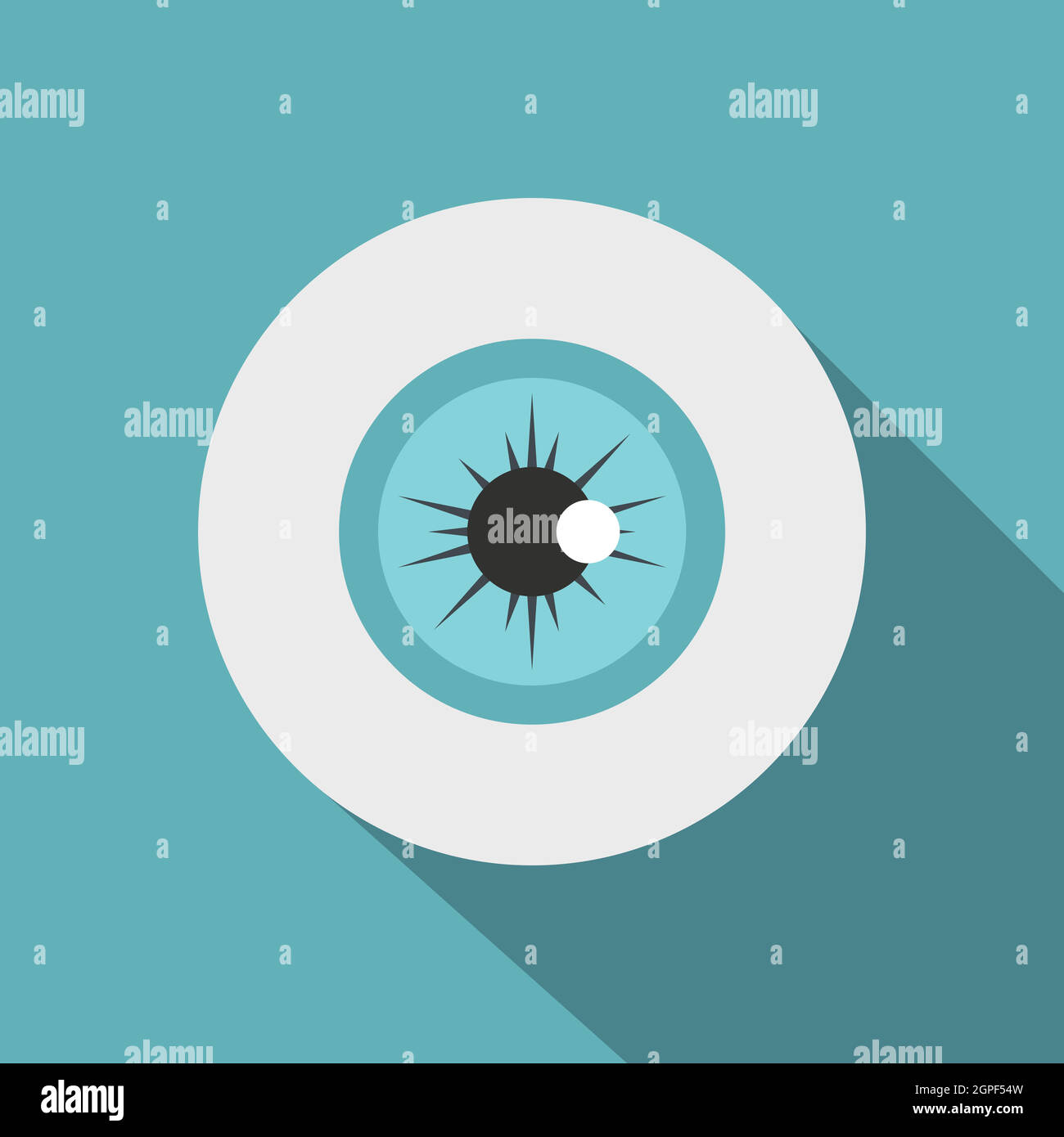 Icona occhio, stile piatto Illustrazione Vettoriale
