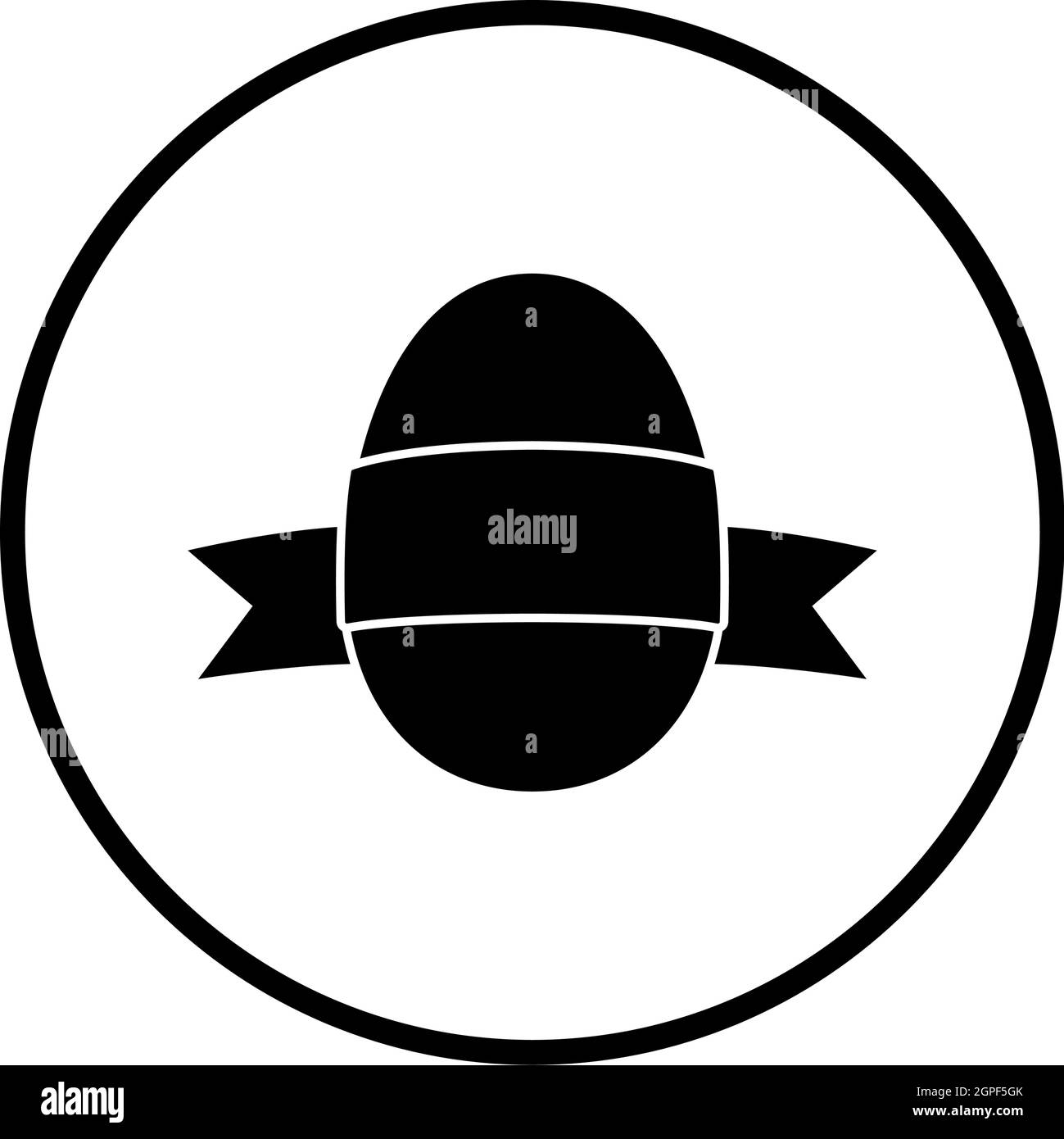 Uovo di Pasqua con icona a nastro Illustrazione Vettoriale