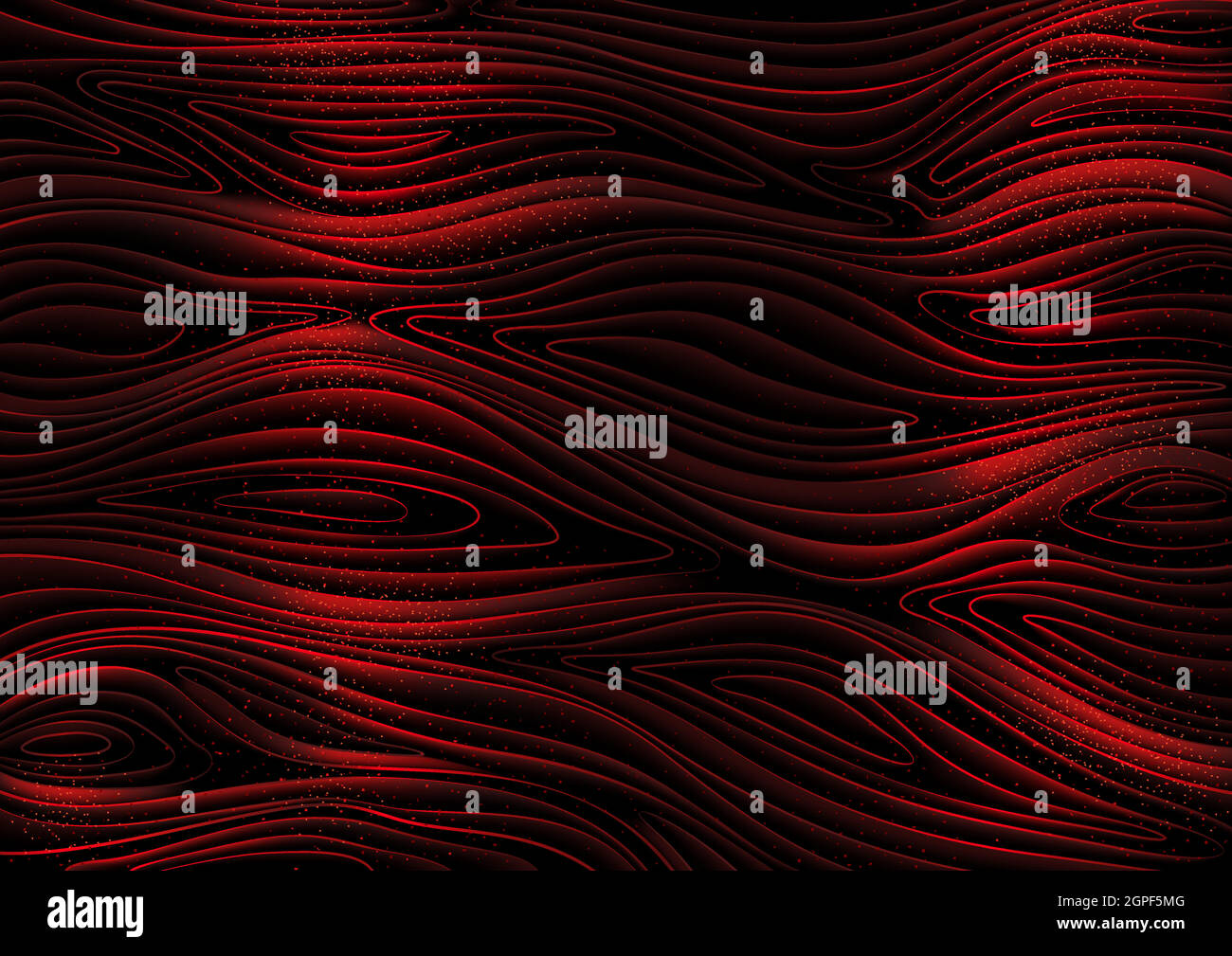 Astratto sfondo ondulato in tonalità rosso-nero Illustrazione Vettoriale