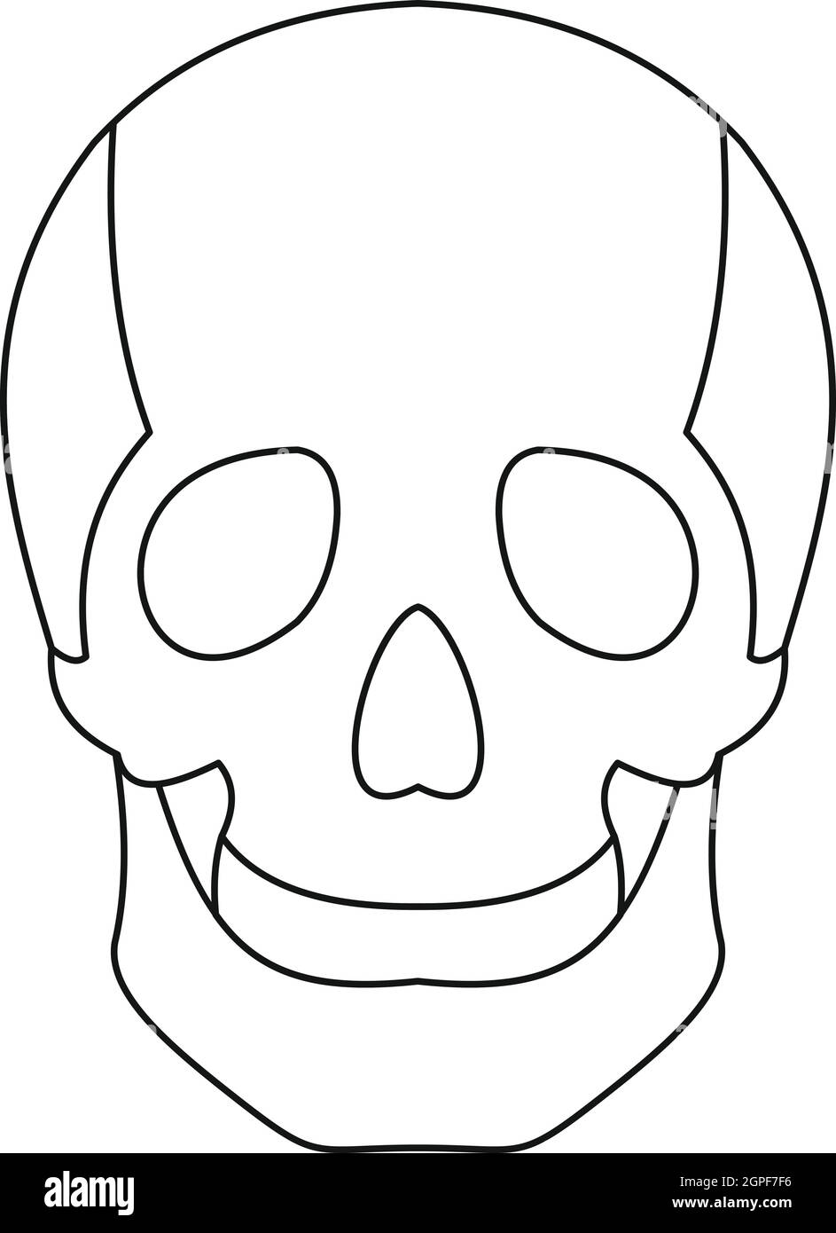 Icona Skull, stile contorno Illustrazione Vettoriale