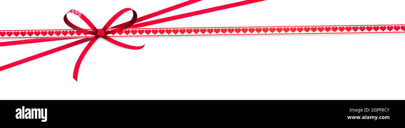 arco a nastro di san valentino con cordoncino di cuori Illustrazione Vettoriale
