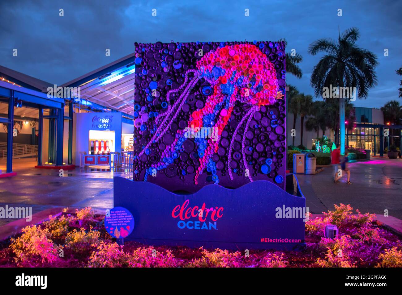 Orlando, Florida. Settembre 03, 2021. Vista parziale dell'insegna Electric Ocean al Seaworld (2) Foto Stock