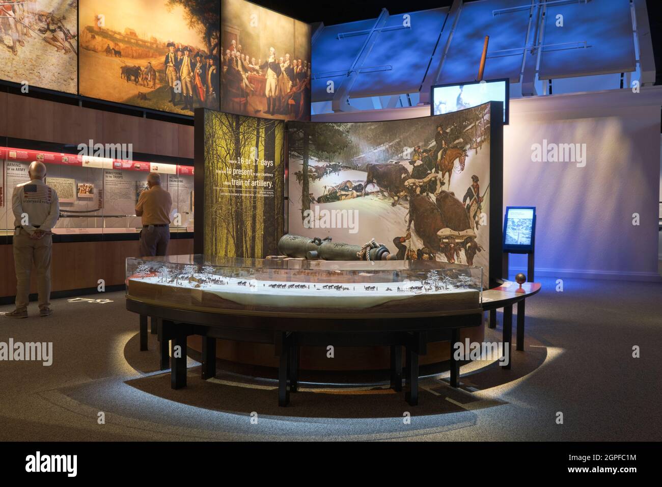 La galleria dedicata al rivoluzionario, la guerra d'indipendenza. Al Museo Nazionale dell'Esercito degli Stati Uniti a Fort Belvoir, Virginia. Foto Stock