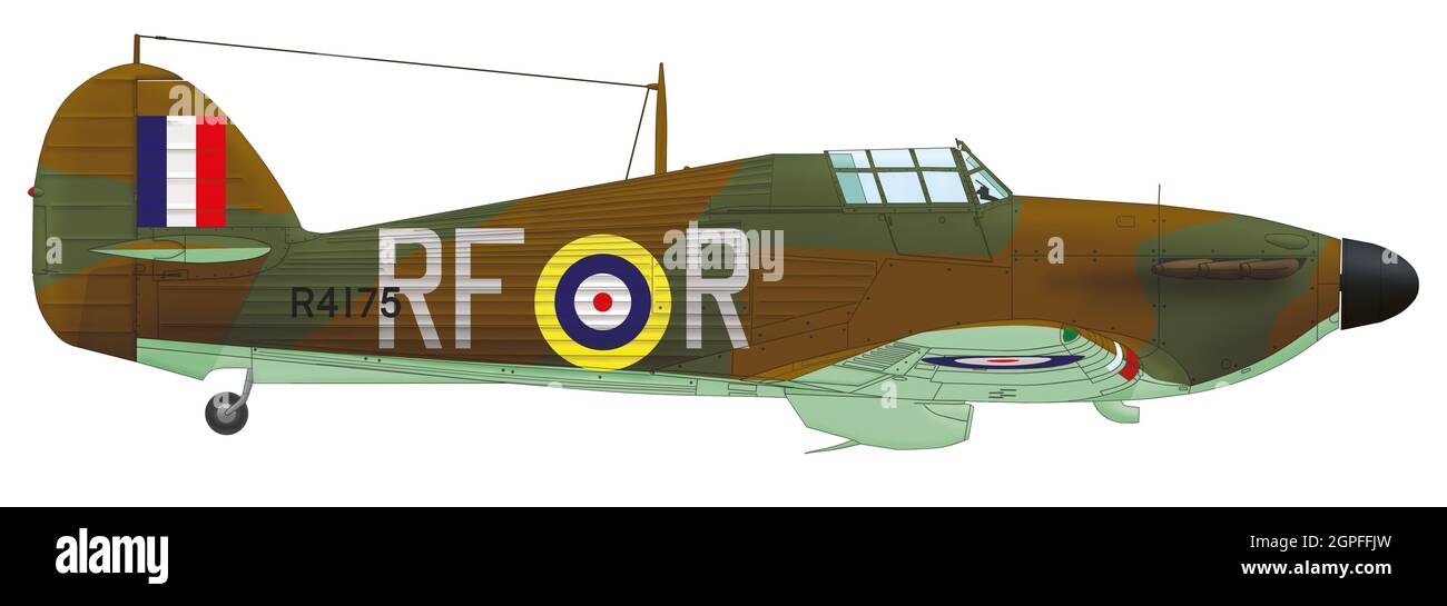 Hawker Hurricane Mk i (R4175) pilotato da Josef František della No 303 Squadron Royal Air Force, settembre 1940 Foto Stock