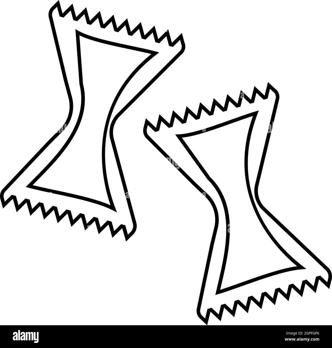 Icona di pasta, stile contorno Illustrazione Vettoriale