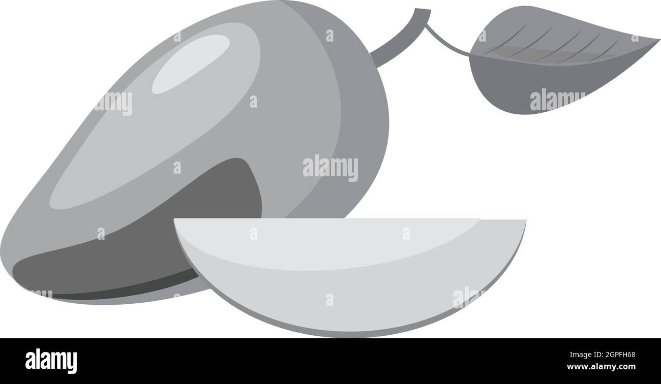 Icona di Avocado, grigio in stile monocromatico Illustrazione Vettoriale