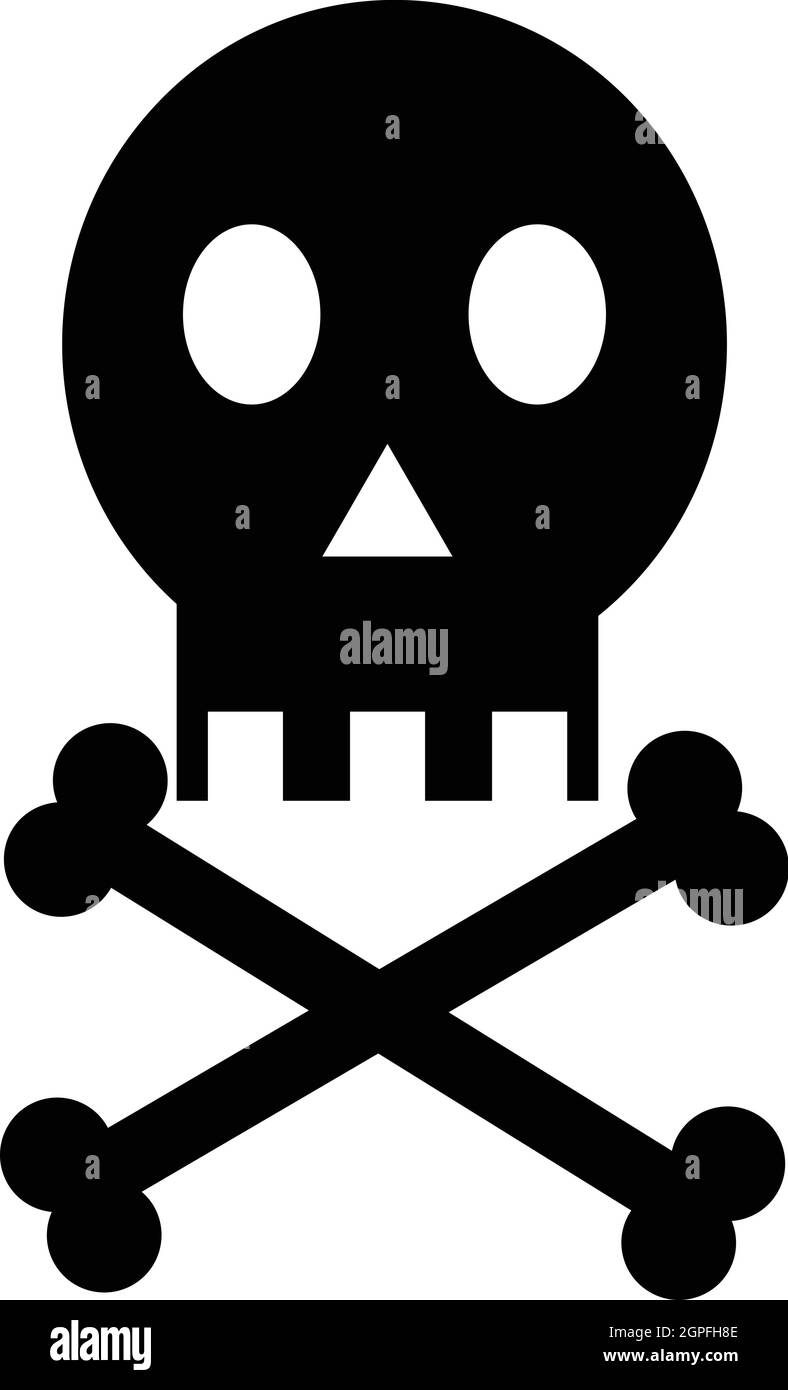 Icona Skull, stile semplice Illustrazione Vettoriale