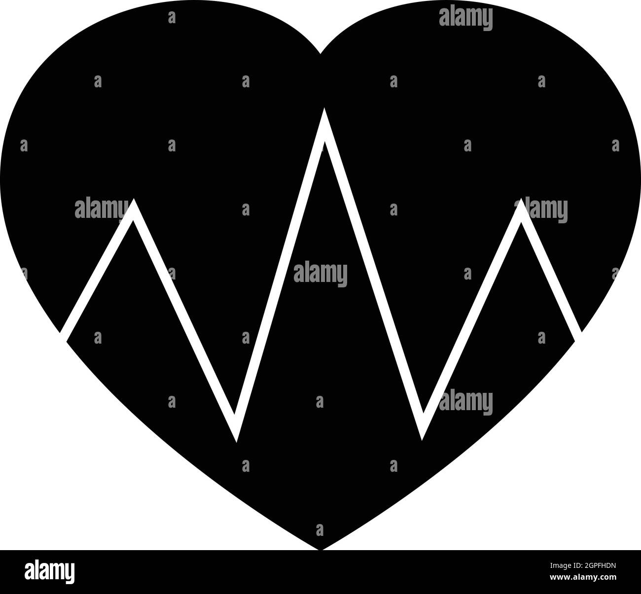 Cardiogram Icona cuore, stile semplice Illustrazione Vettoriale