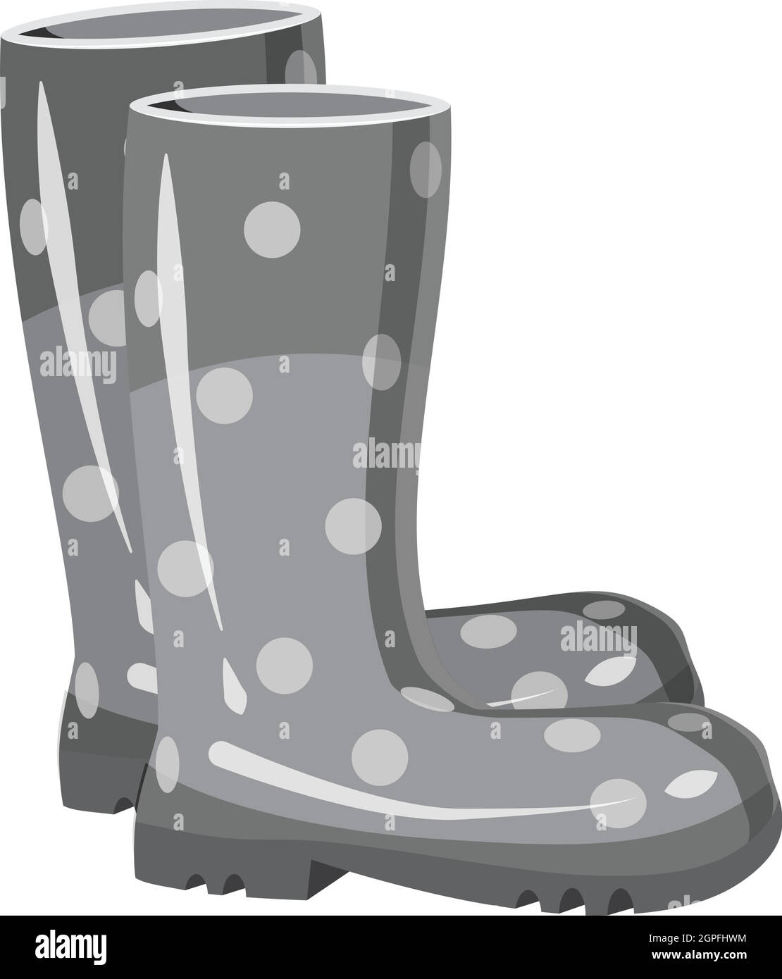 Stivali di gomma icona, grigio in stile monocromatico Illustrazione Vettoriale