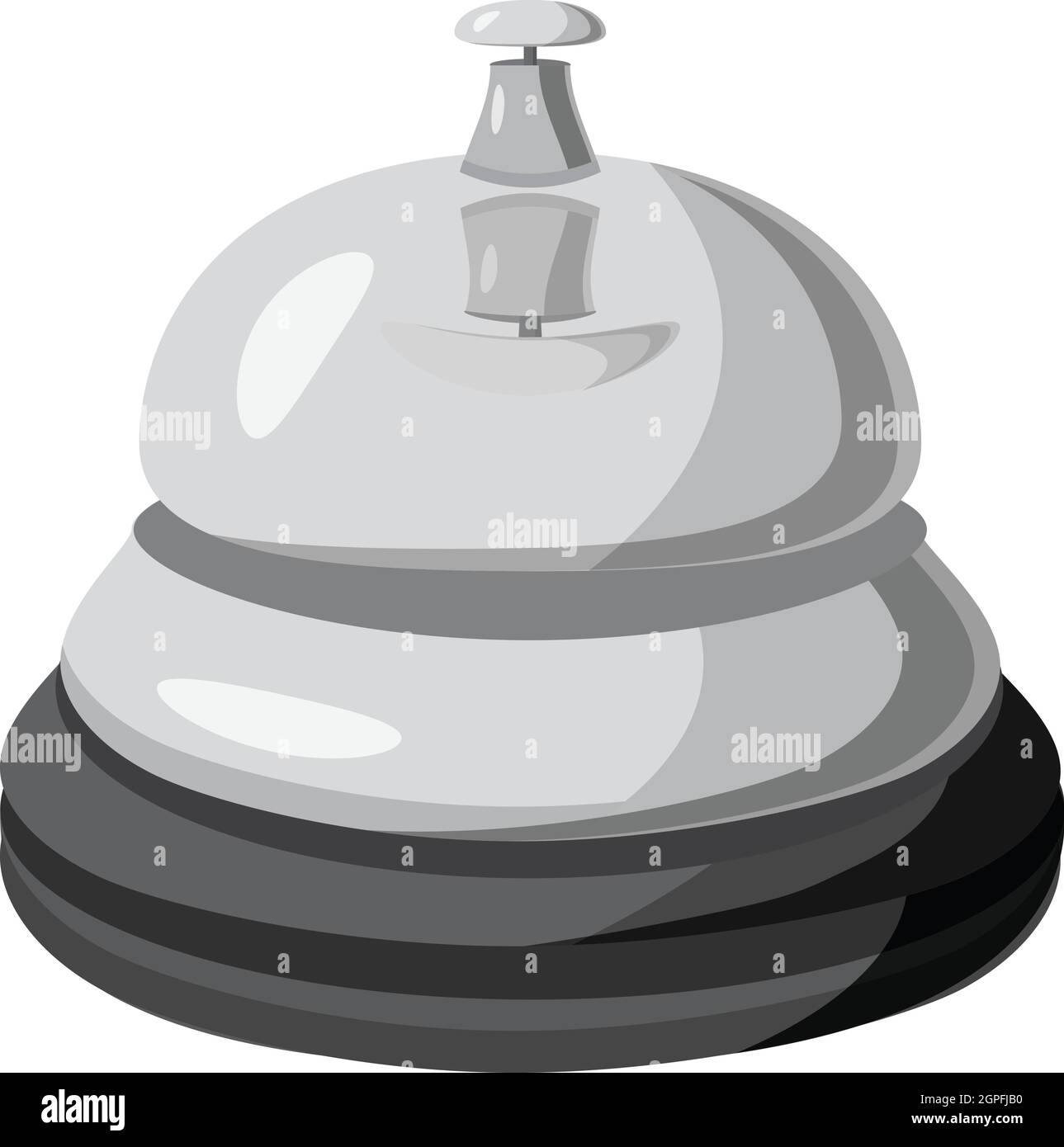 La reception icona a forma di campana, grigio in stile monocromatico Illustrazione Vettoriale