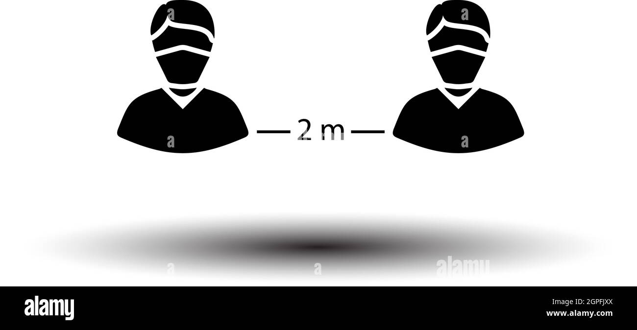 Icona distanza sociale Illustrazione Vettoriale
