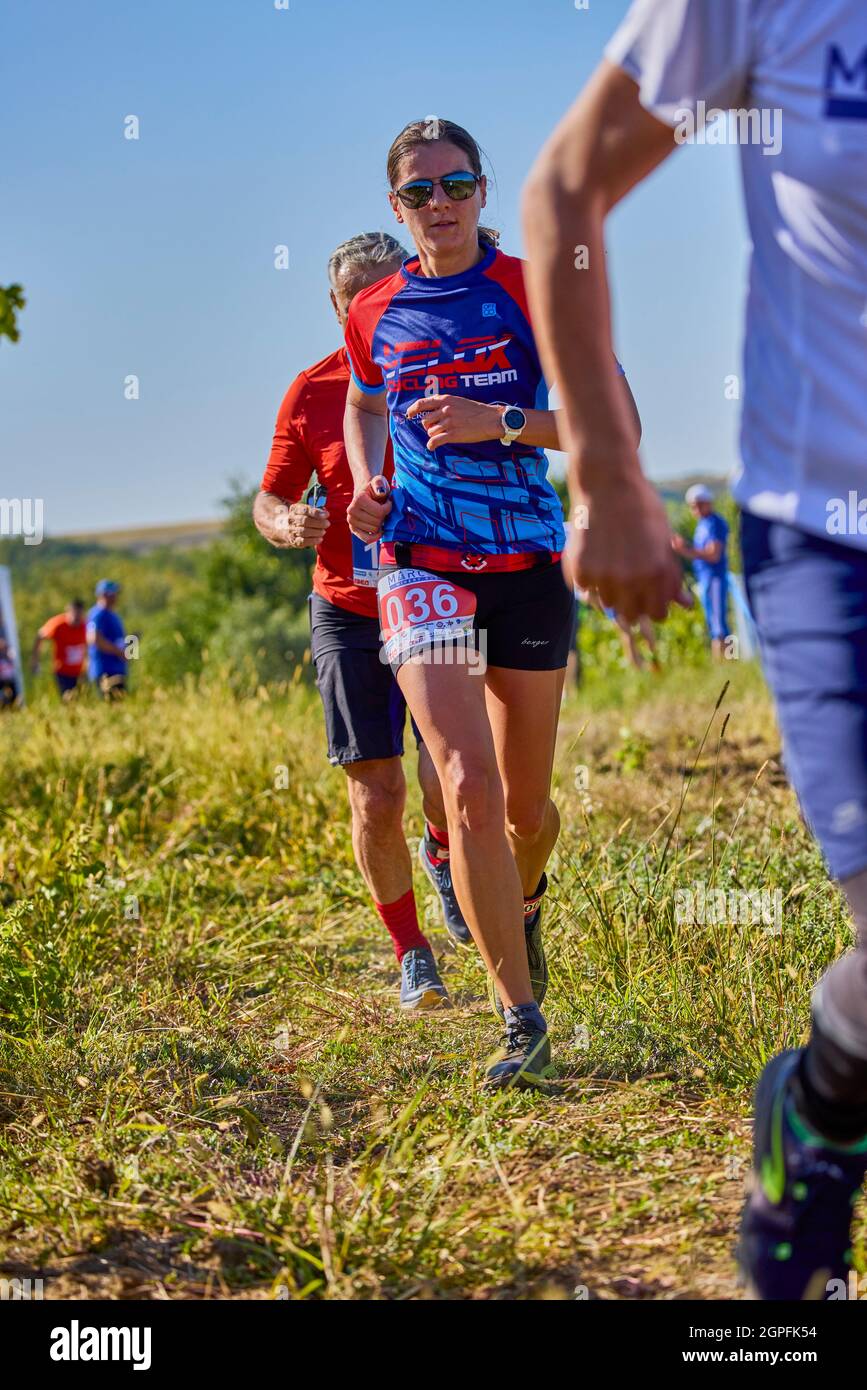 26 settembre 2021: Romania, Marcea, Running Competition Edizione n° 1. Promozione dello sport a livello locale, gara di 6 km. Foto Stock