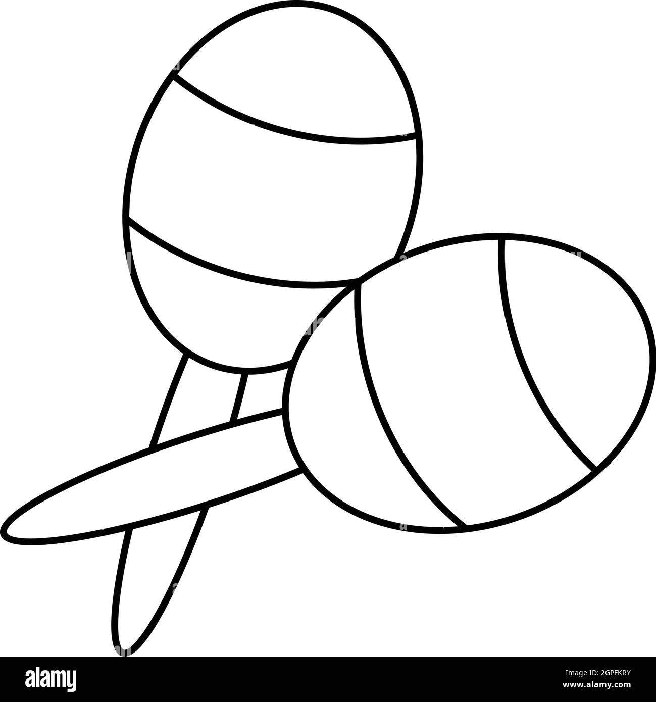Le Maracas icona, stile contorno Illustrazione Vettoriale