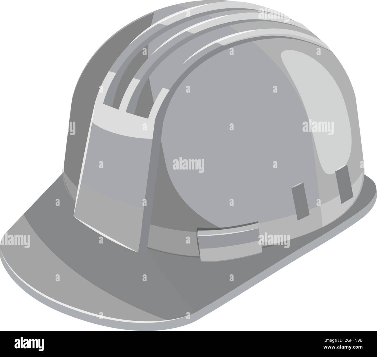 Costruzione casco icona, grigio in stile monocromatico Illustrazione Vettoriale