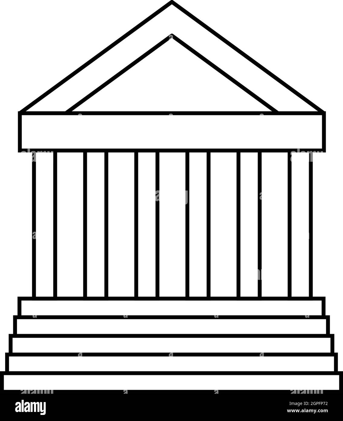 Icona del colonnato, stile contorno Illustrazione Vettoriale