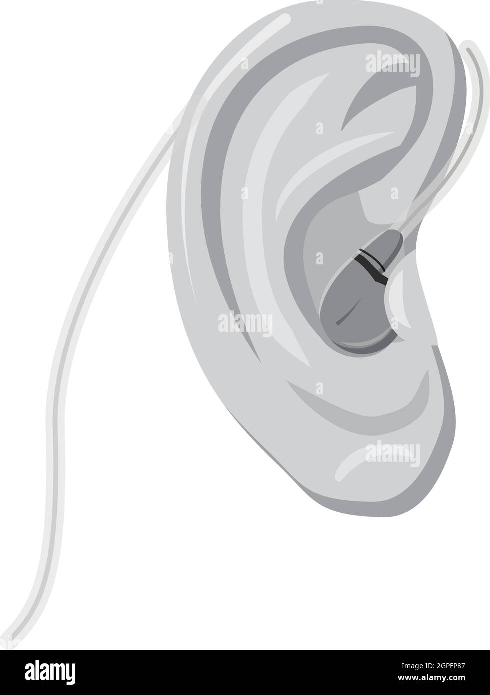 Hearing Aid icona, grigio in stile monocromatico Illustrazione Vettoriale