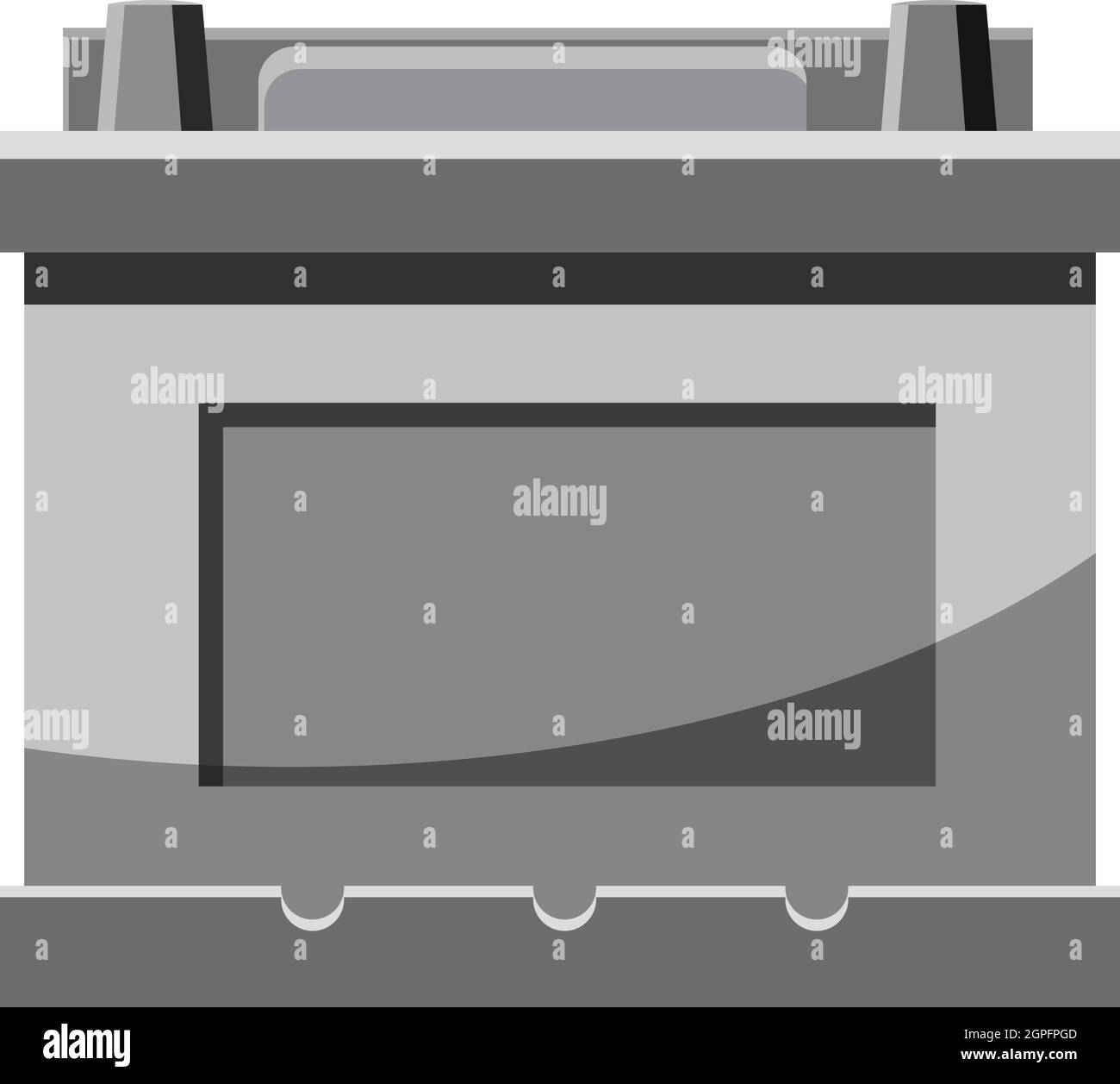 Macchina icona della batteria, grigio in stile monocromatico Illustrazione Vettoriale