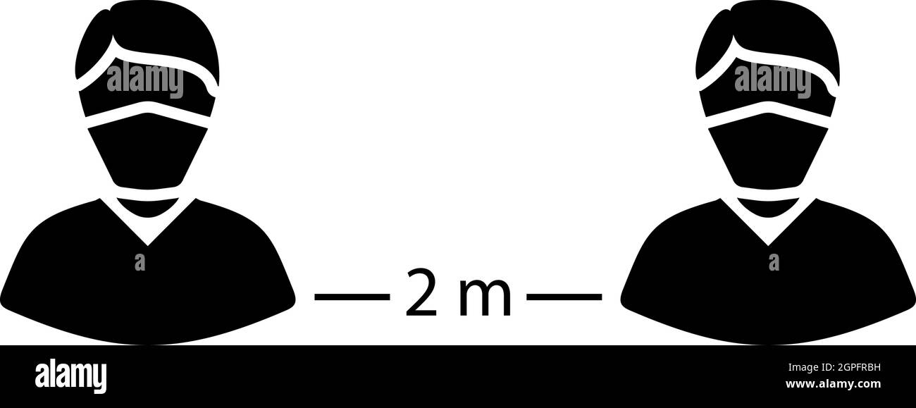 Icona distanza sociale Illustrazione Vettoriale
