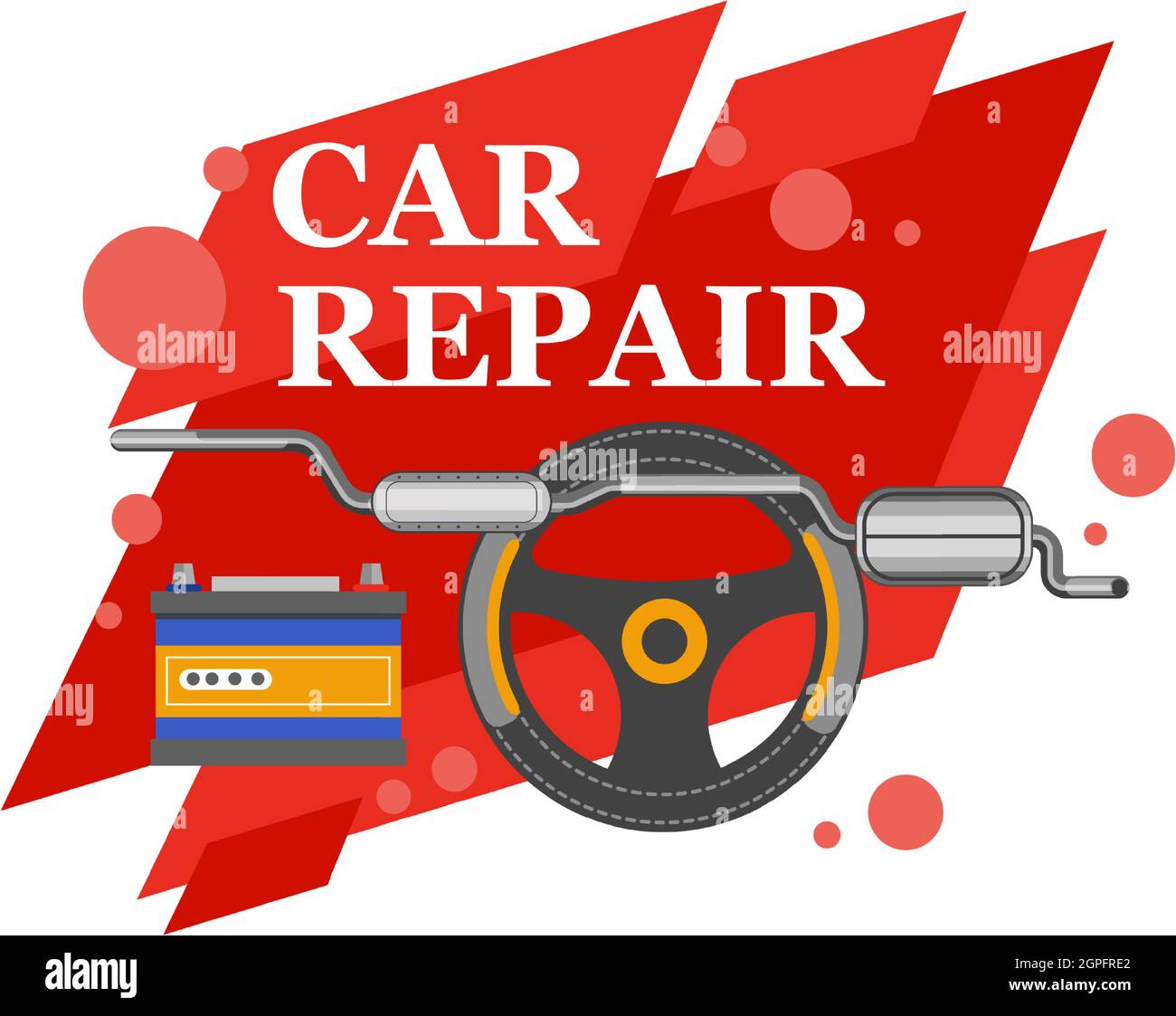 Servizio di riparazione auto, centro di manutenzione auto Illustrazione Vettoriale