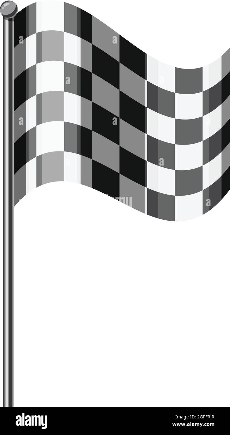 Bandiera a scacchi icona, grigio in stile monocromatico Illustrazione Vettoriale