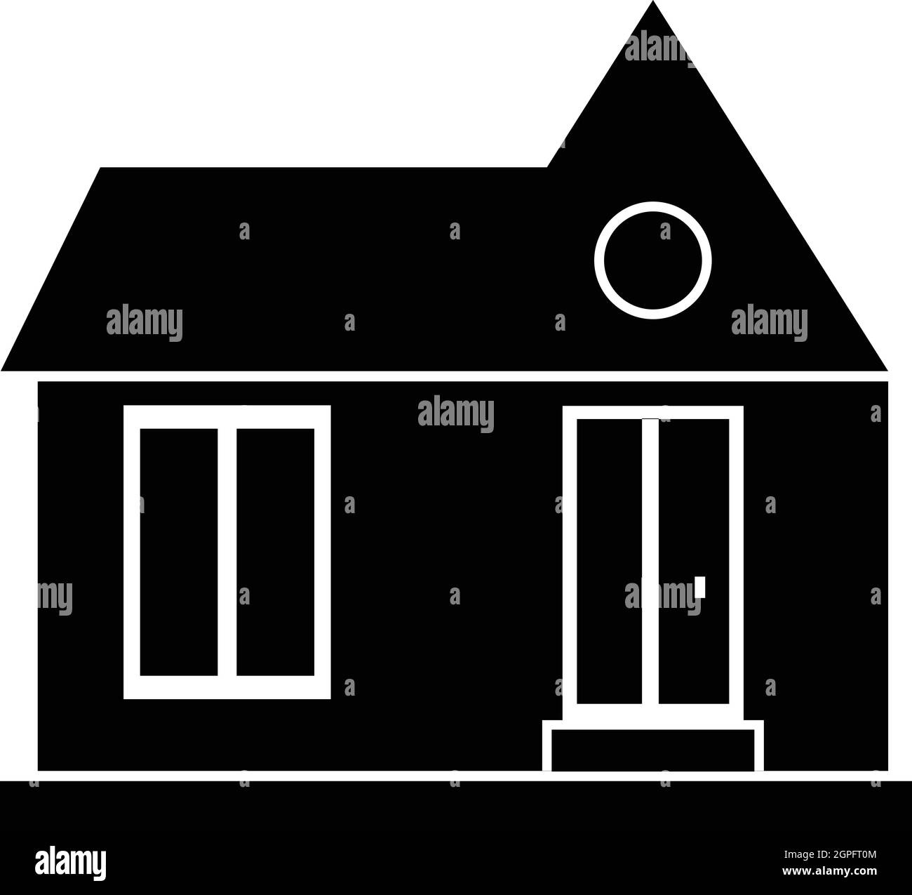 Casa privata, l'icona di stile semplice Illustrazione Vettoriale