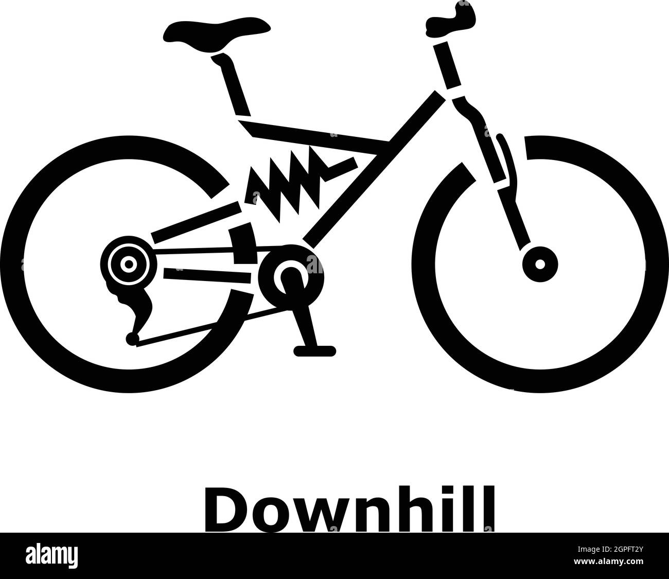 In discesa in bicicletta, l'icona di stile semplice Illustrazione Vettoriale