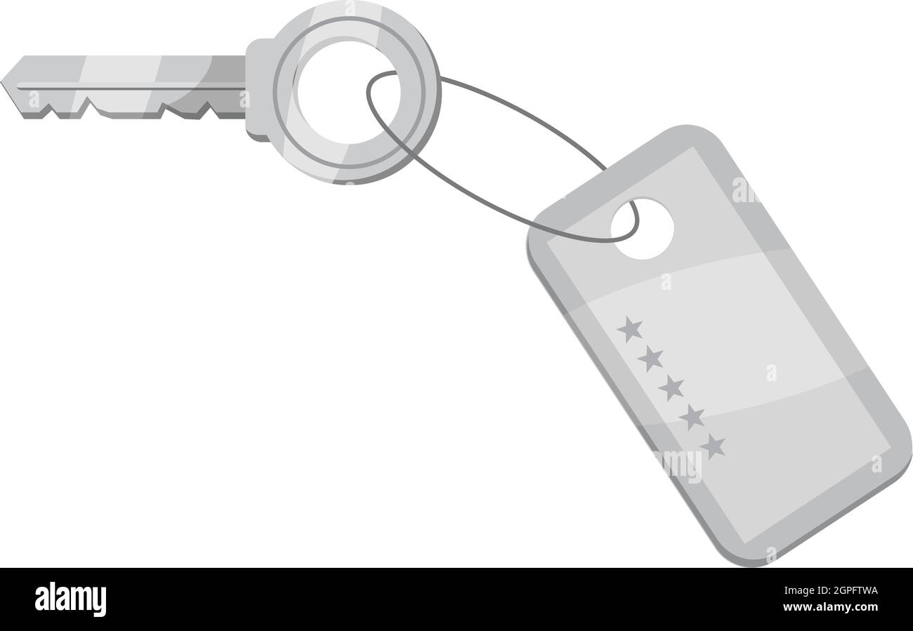 Hotel icona a chiave, grigio in stile monocromatico Illustrazione Vettoriale