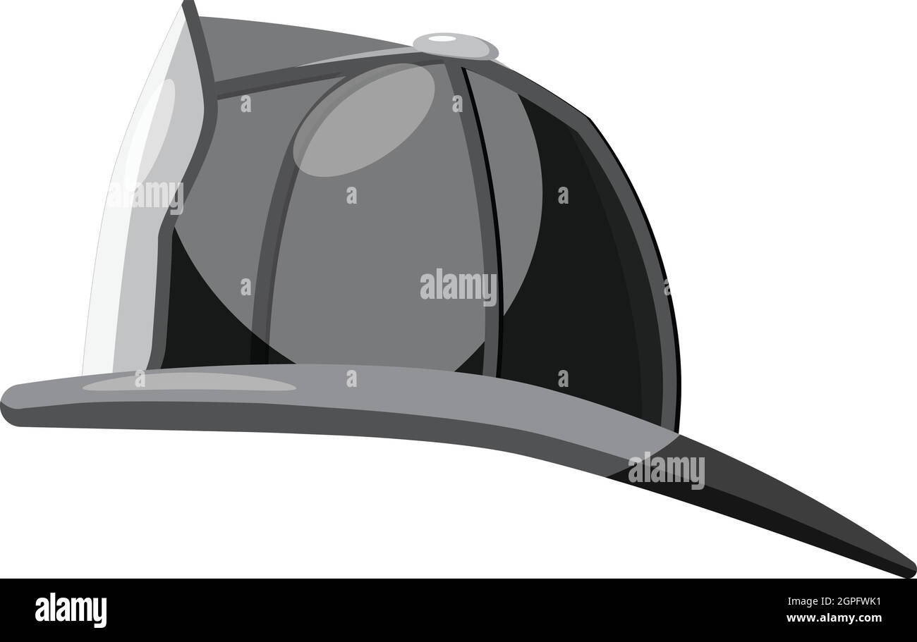Firefighter casco icona, grigio in stile monocromatico Illustrazione Vettoriale