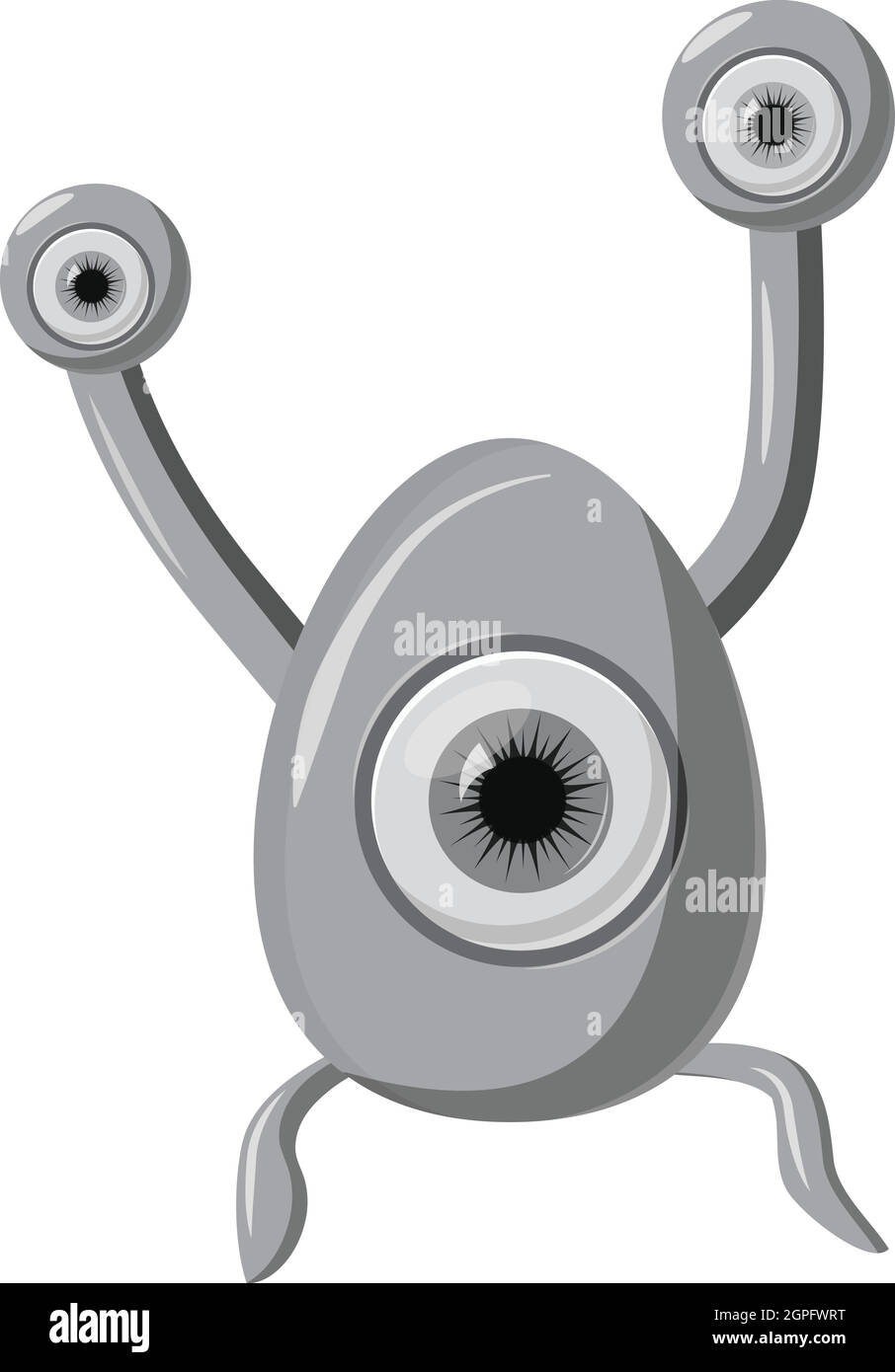 Green un occhio alieno icona monster Illustrazione Vettoriale