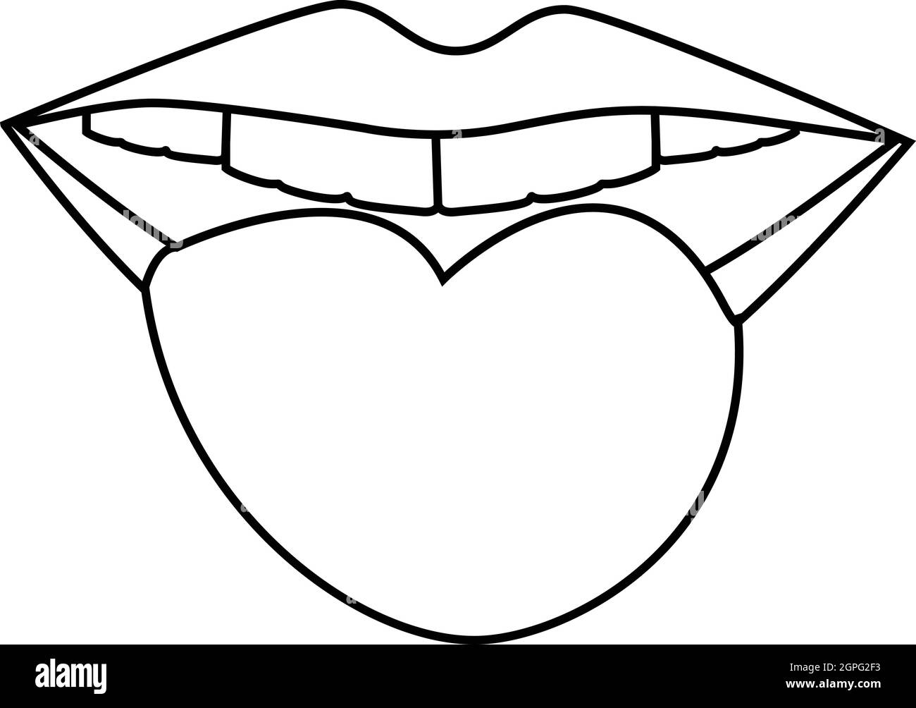 Bocca sorridente icona, stile contorno Illustrazione Vettoriale