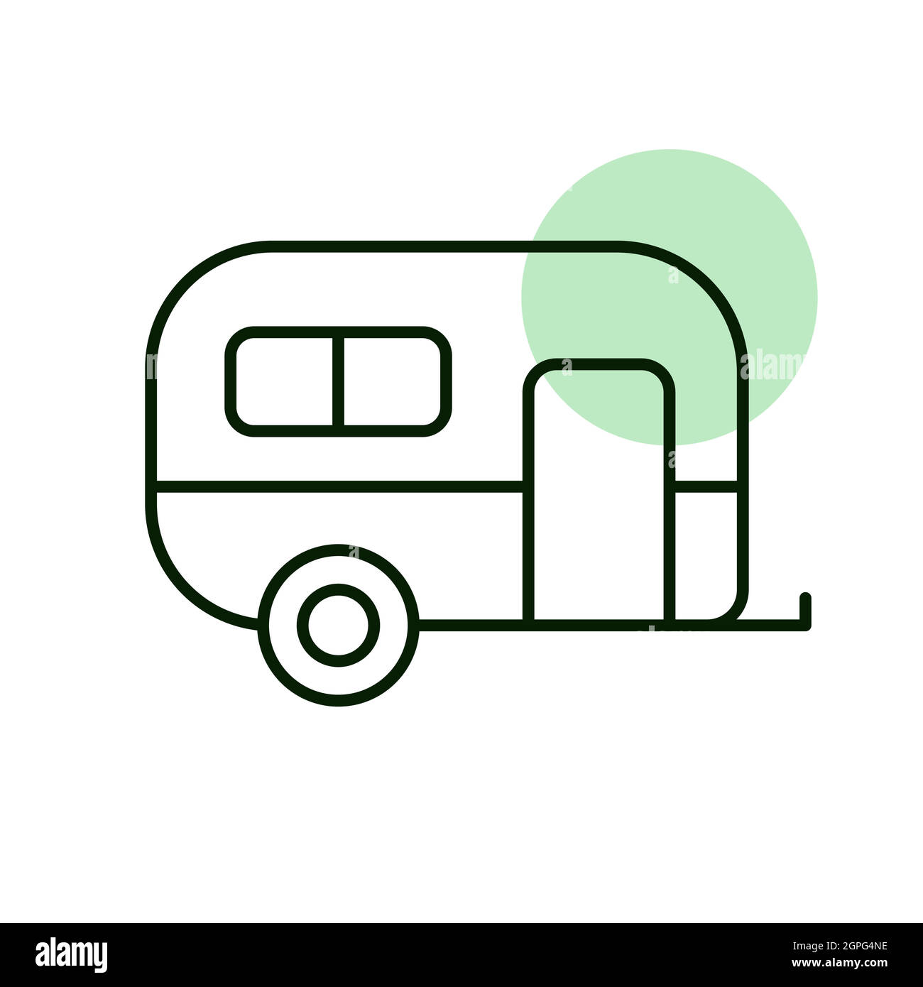 Icona vettore rimorchio caravan. Cartello Camping Illustrazione Vettoriale