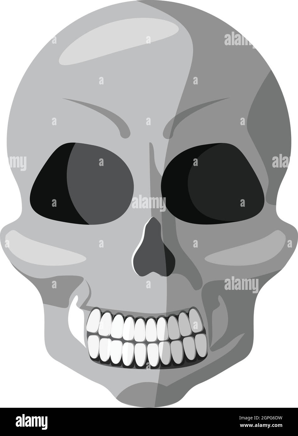 Cranio umano icona, grigio in stile monocromatico Illustrazione Vettoriale