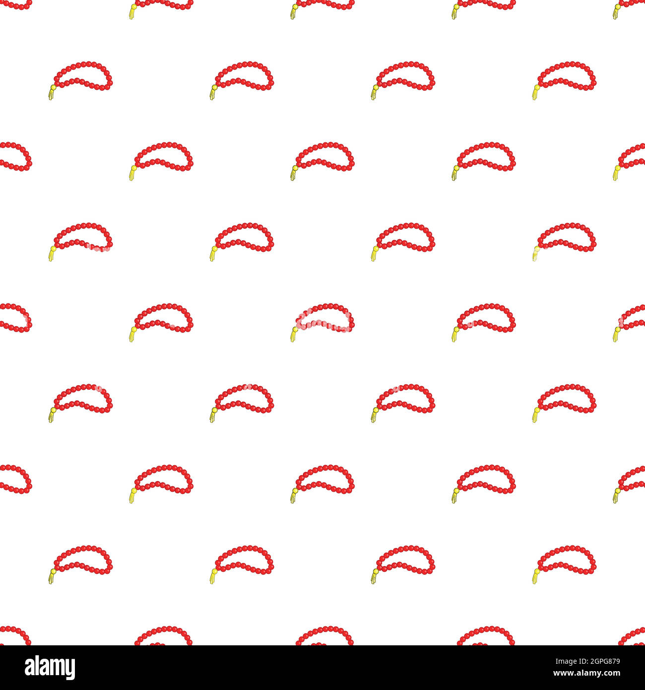 Rosso perle di preghiera pattern, stile cartoon Illustrazione Vettoriale