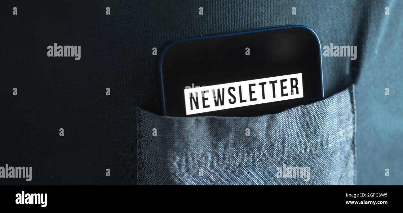 Banner Iscriviti e registra la nostra Newsletter per aggiornare le informazioni e iscriverti alla news, nuovo membro concept foto Foto Stock