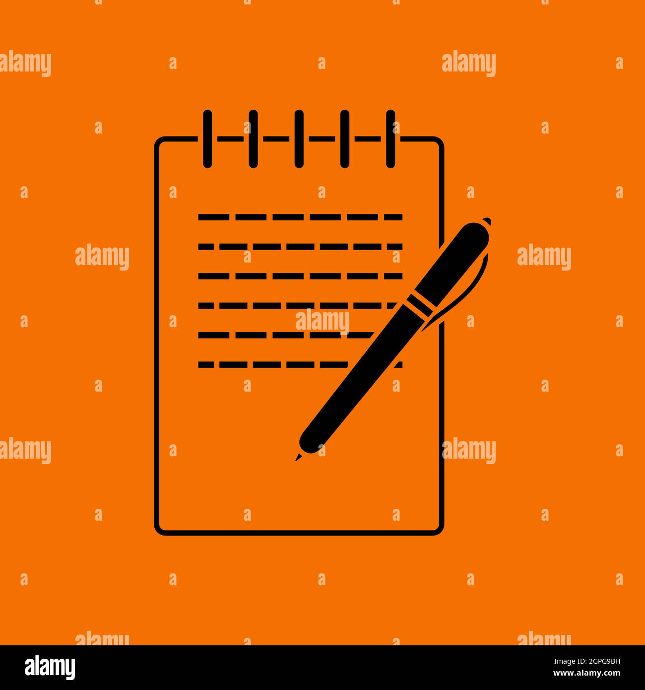Notebook con l'icona penna Illustrazione Vettoriale