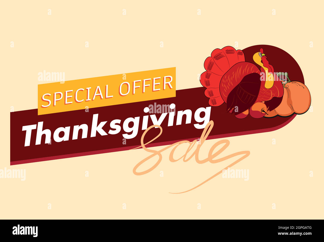 Buon banner o invito alla vendita del Ringraziamento Illustrazione Vettoriale