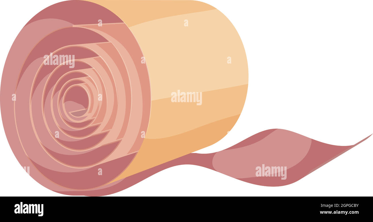 Il nastro è torto in una icona della bobina, in stile cartone animato Illustrazione Vettoriale