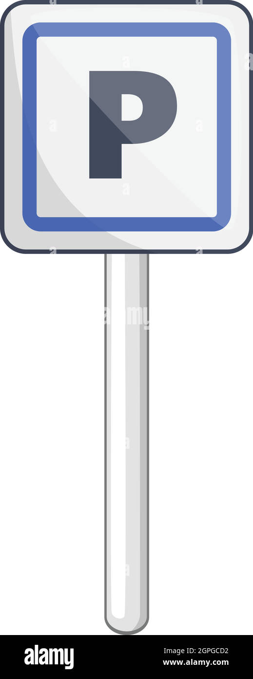 Parcheggio icona segno, stile cartoon Illustrazione Vettoriale