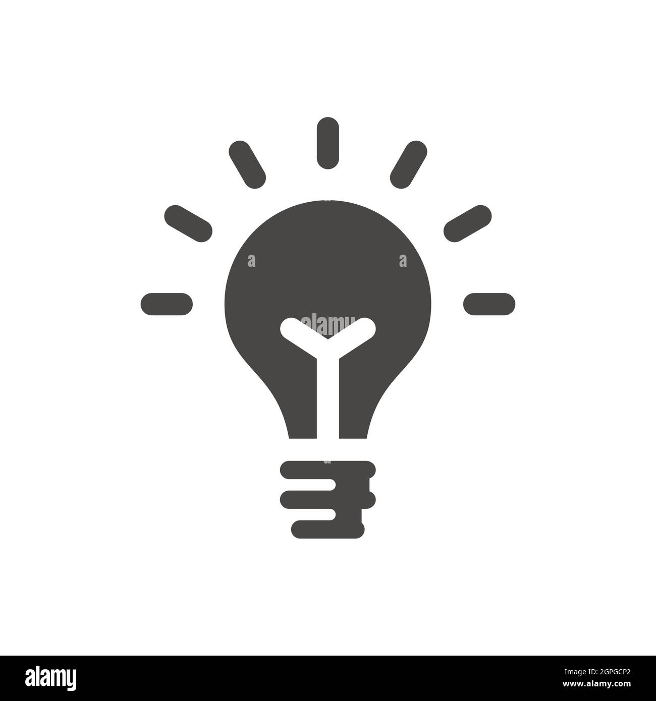 Lampadina nera icona vettoriale Illustrazione Vettoriale